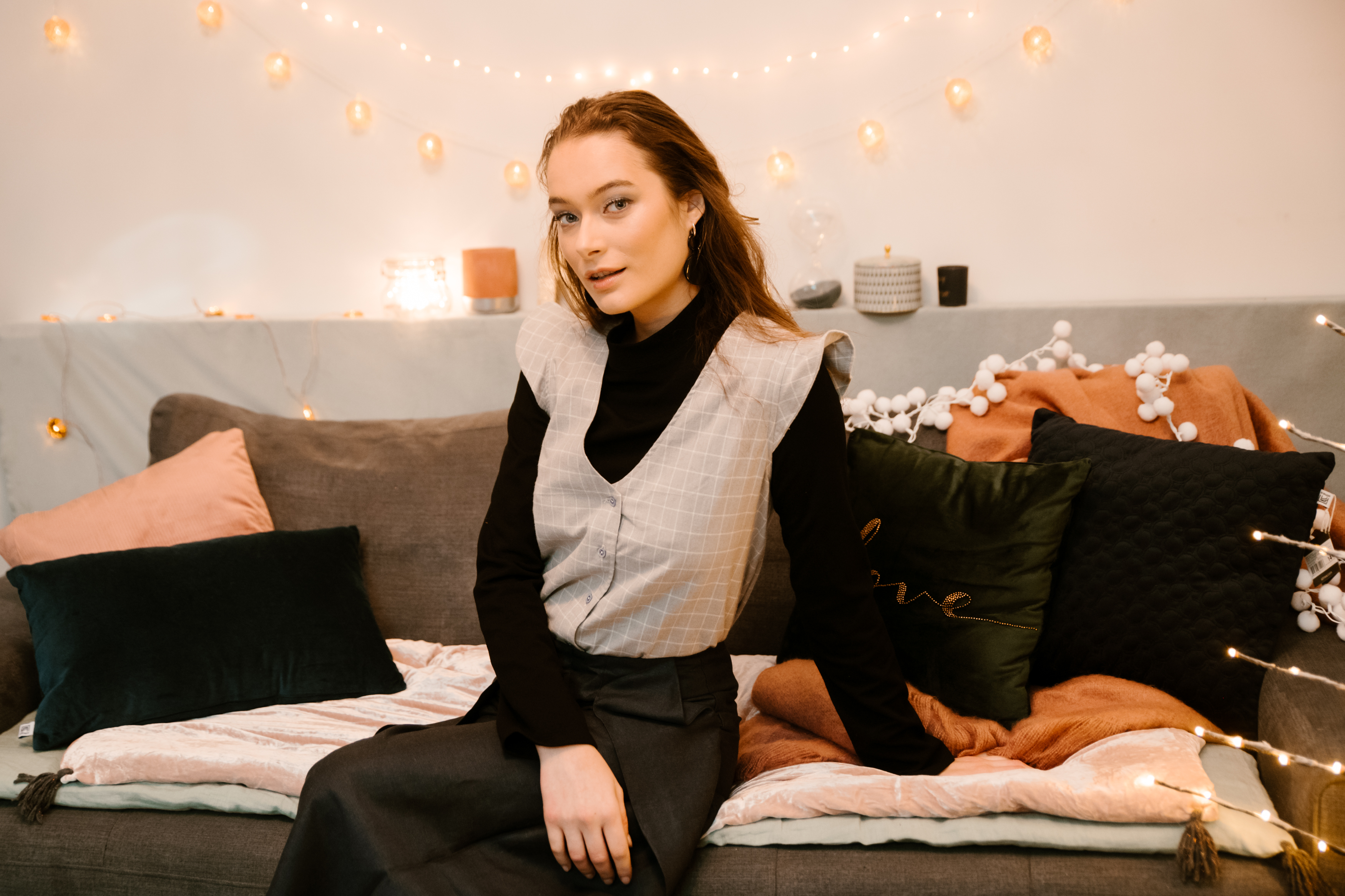 Alice - top gris à carreaux 3