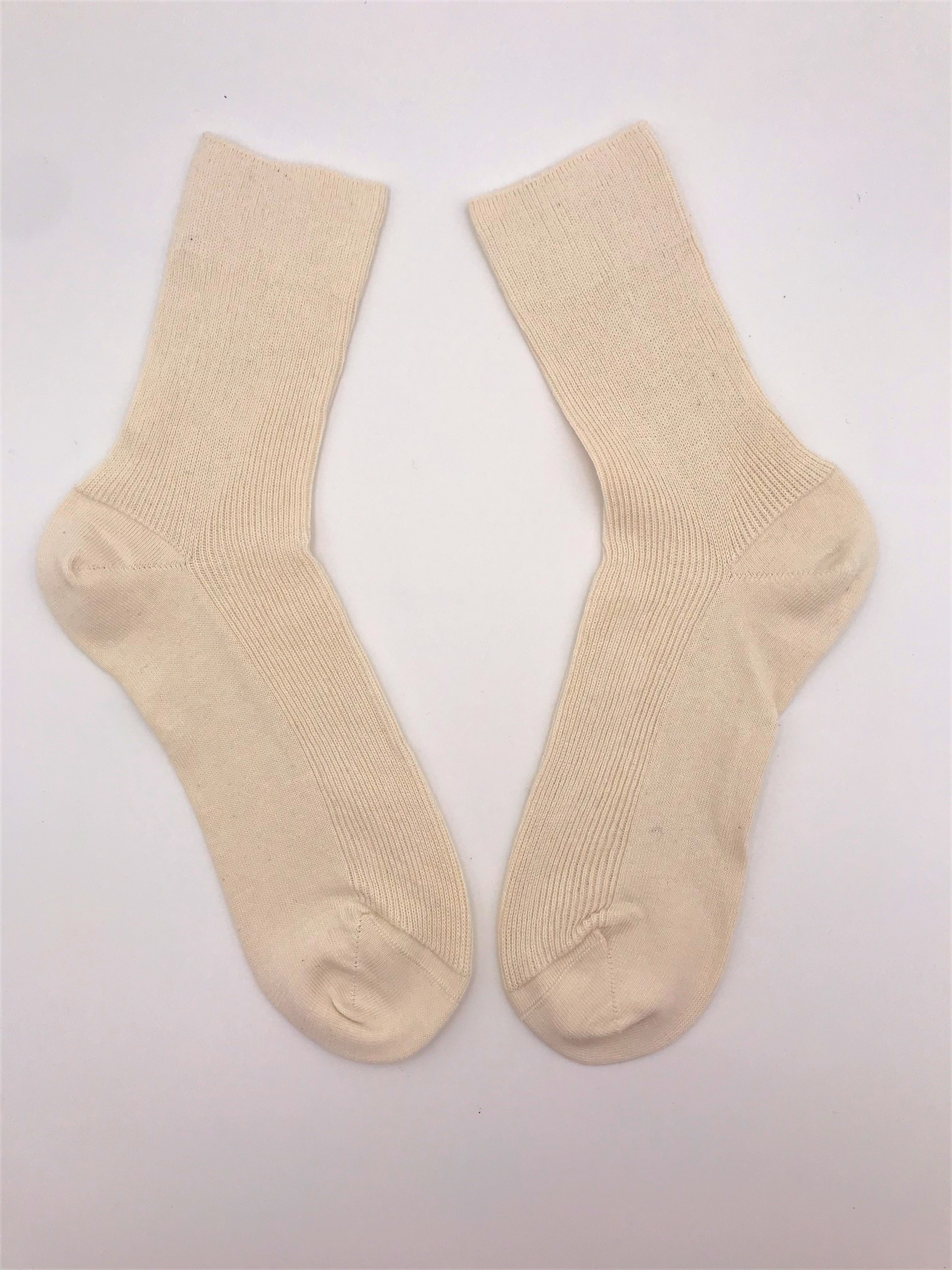 Chaussettes en coton bio, coloris Ecru 3