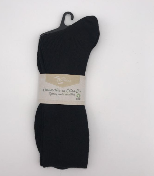 Chaussettes en coton bio, coloris Noir 4