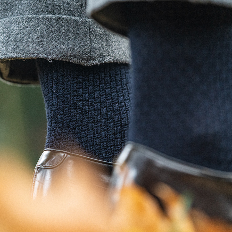 chaussettes bleues marine homme