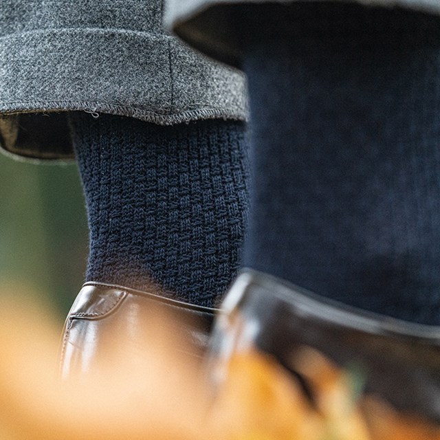 chaussettes bleues marine homme