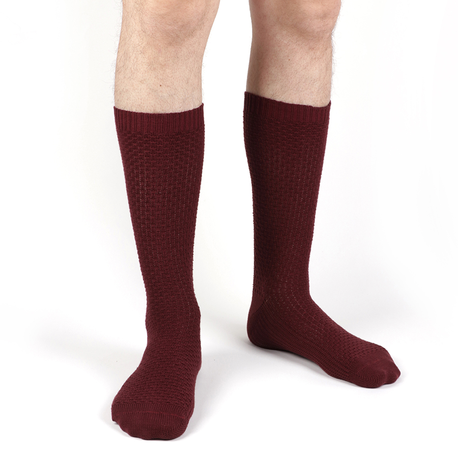 Chaussettes bordeaux homme