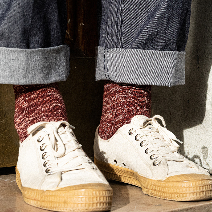 chaussettes bordeaux homme