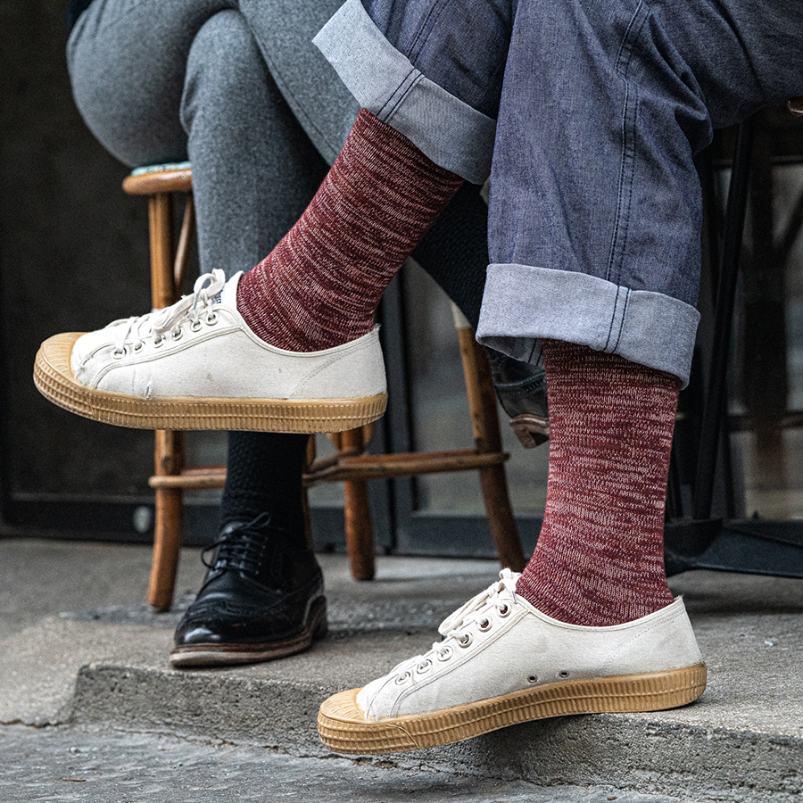 chaussettes bordeaux homme