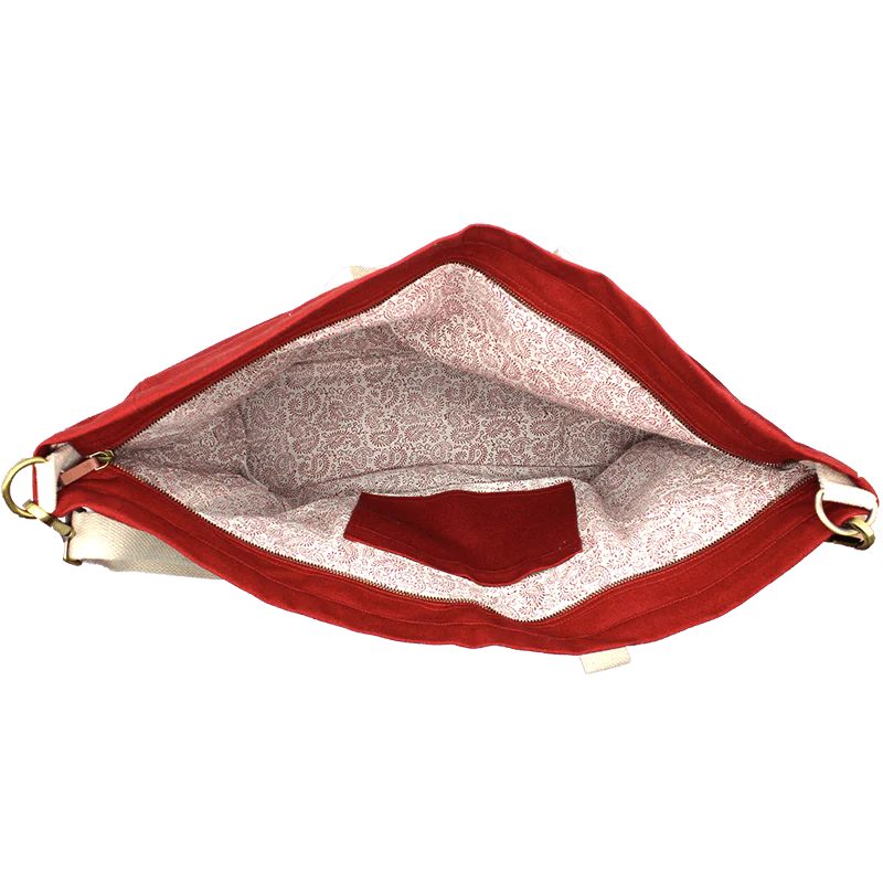 Sac weekend JEAN, avec bandoulière, rouge terracotta, coton bio 6