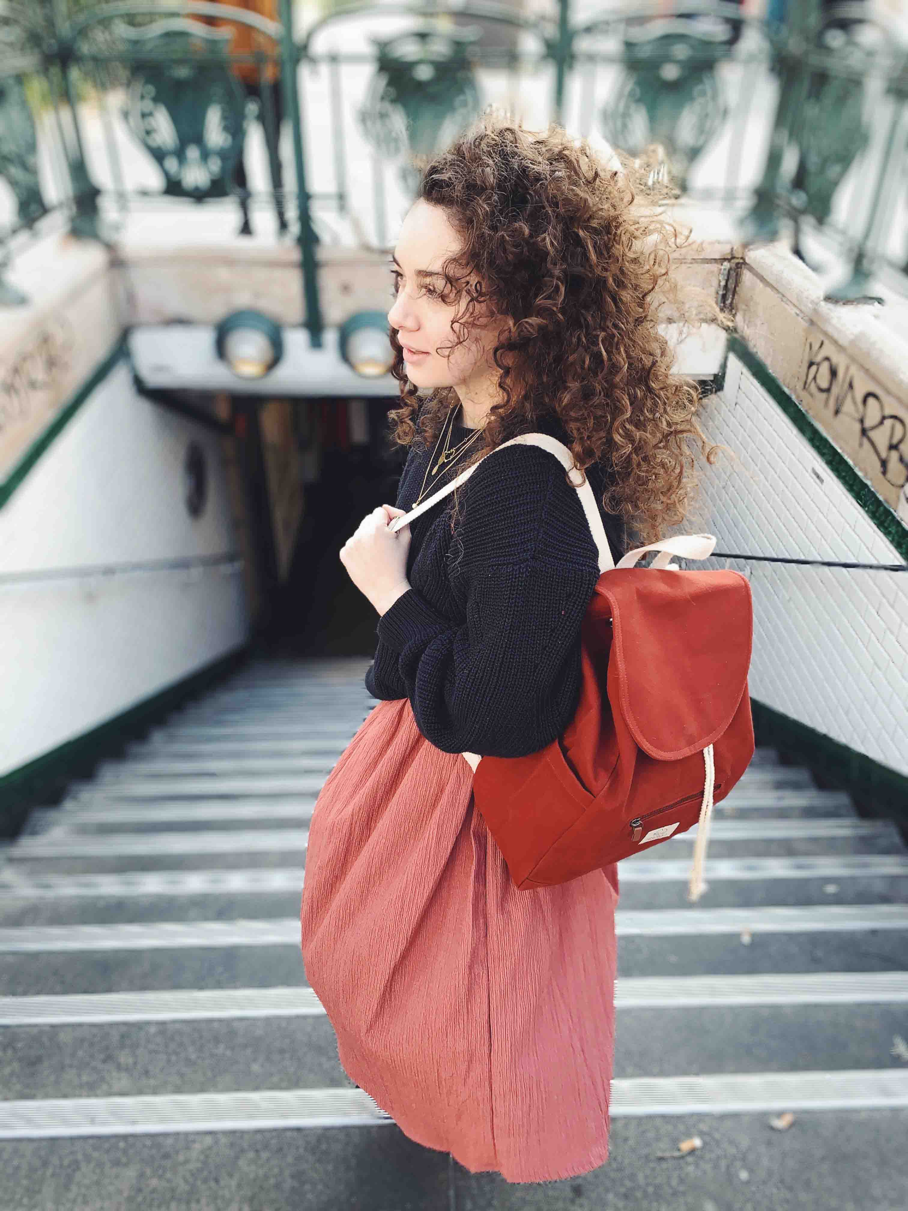 Sac à dos ELIOT, terracotta, coton bio 2