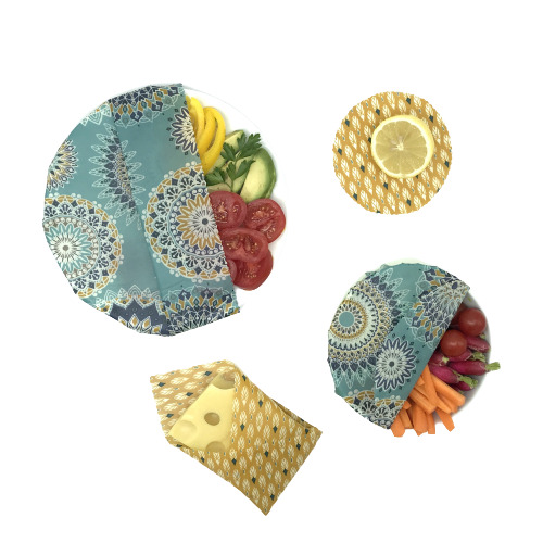 kit découverte / Mandalas - 4 wraps réutilisables en cire d'abeille, 100% made in France 5