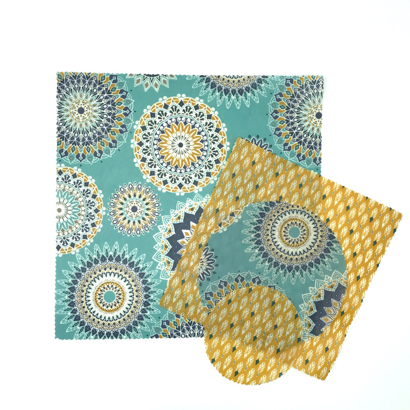 kit découverte / Mandalas - 4 wraps réutilisables en cire d'abeille, 100% made in France 3