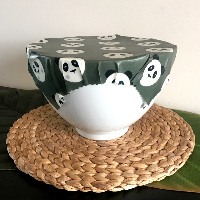 kit premier pas / Pandas - 2 wraps réutilisables en cire d'abeille. 100% made in France. 5