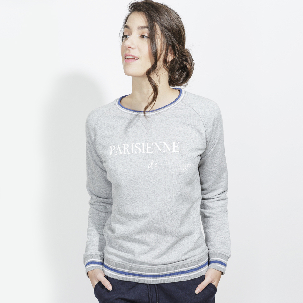 Sweat gris - Parisienne de coeur 2