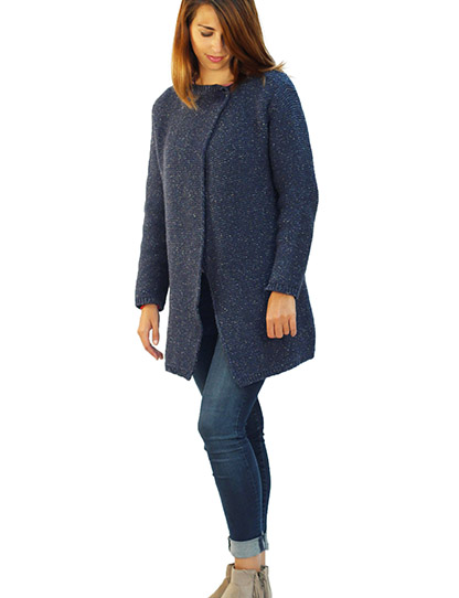 Manteau en laine reyclée - café 17