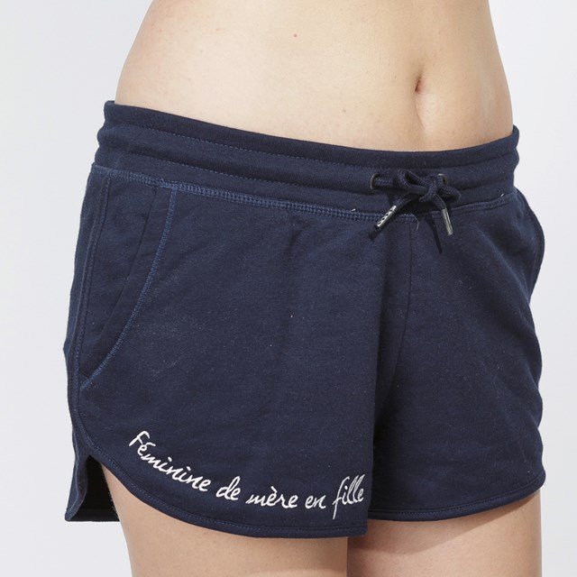 Short marine brodé - Féminine de mère en fille 3