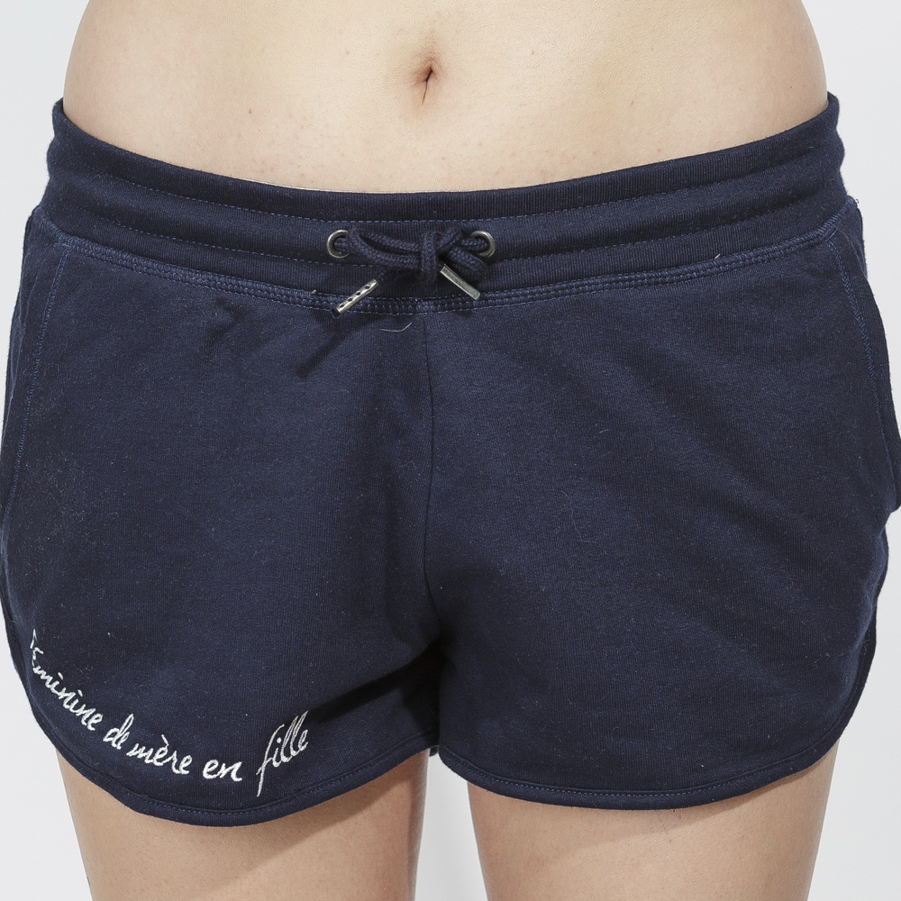 Short marine brodé - Féminine de mère en fille 2