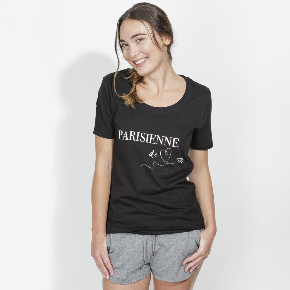 T-shirt noir - Parisienne de coeur 2