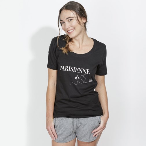 T-shirt noir - Parisienne de coeur