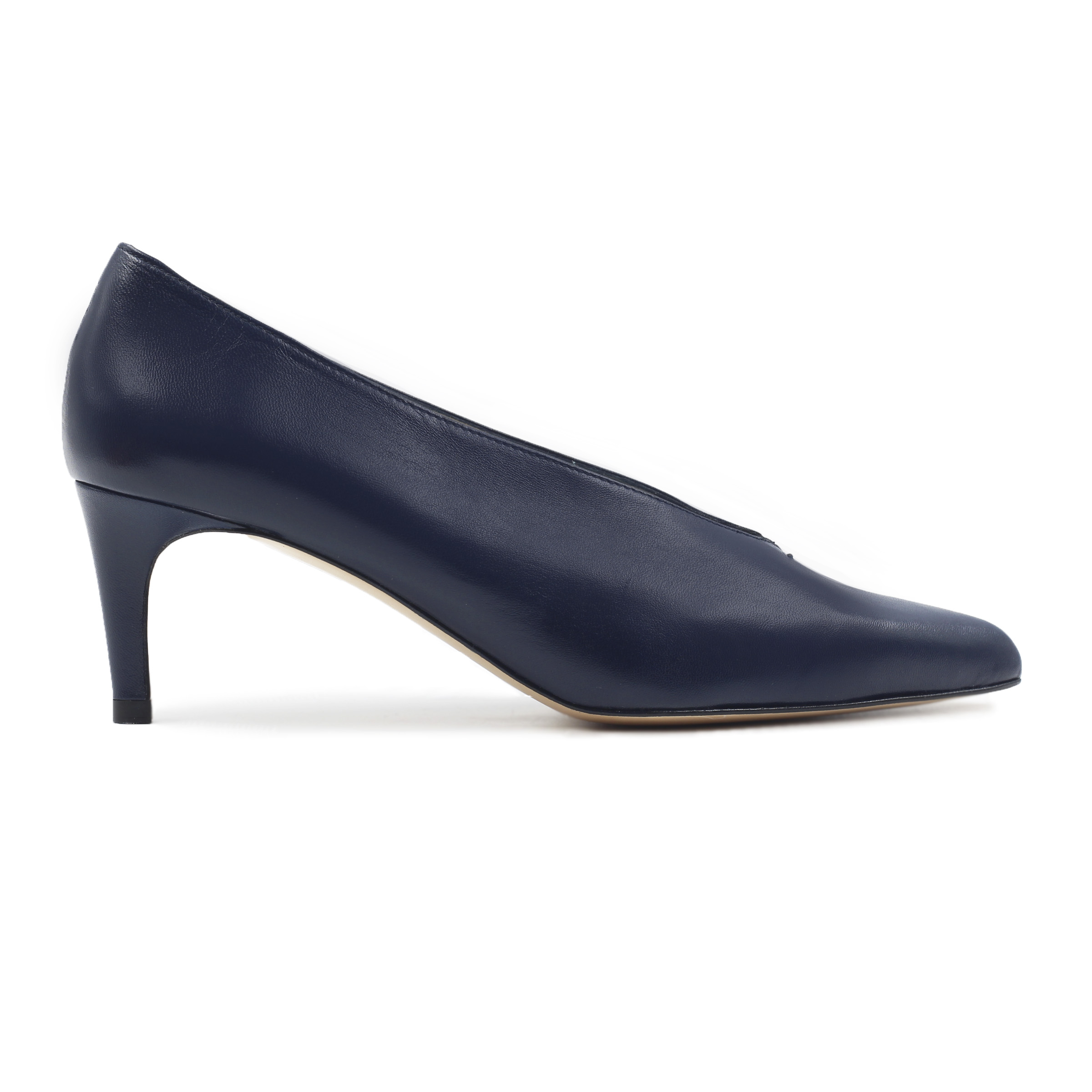 Escarpins decollete V cuir bleu JULES JENN Dream Act