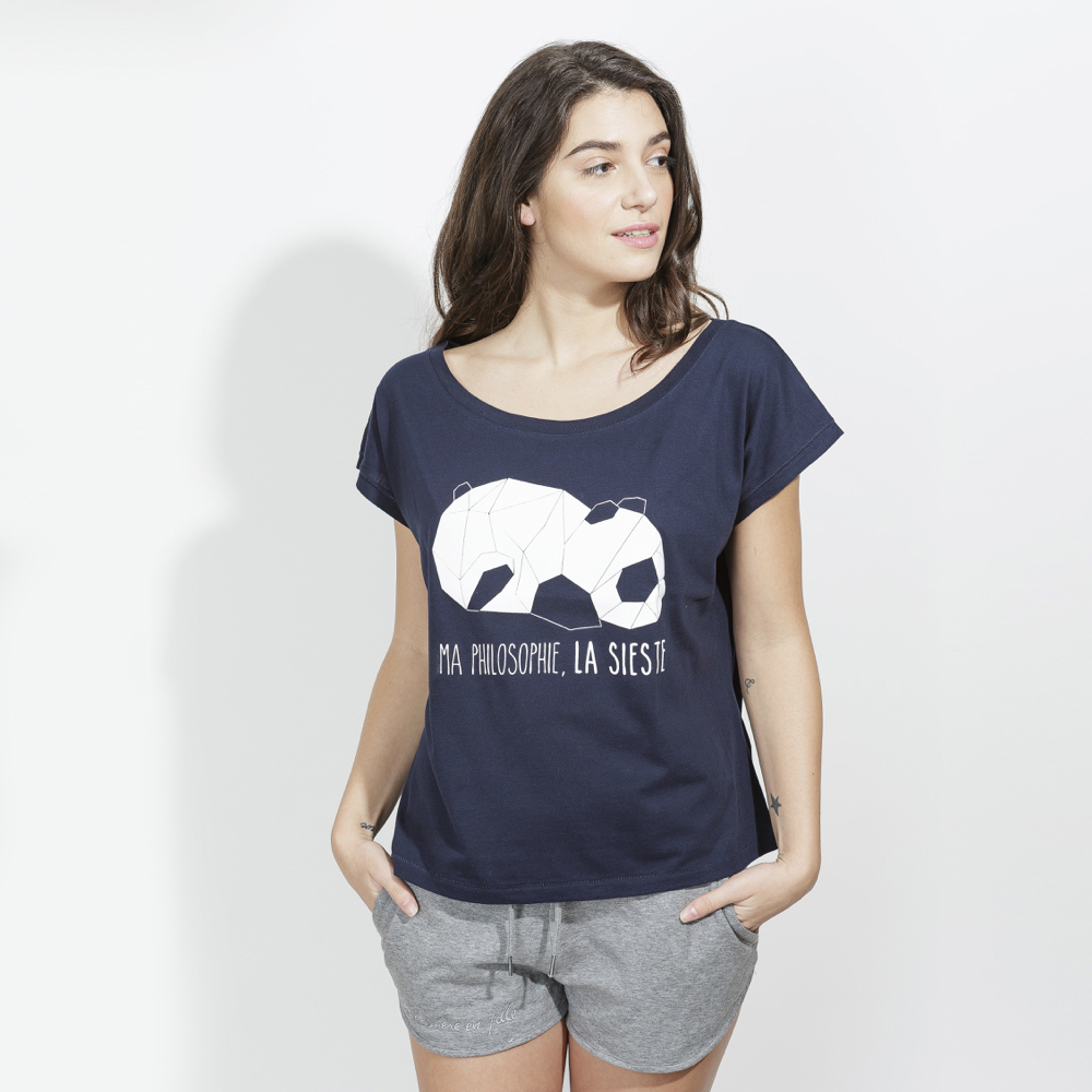 T-shirt loose marine - Ma philosophie, la sieste 2