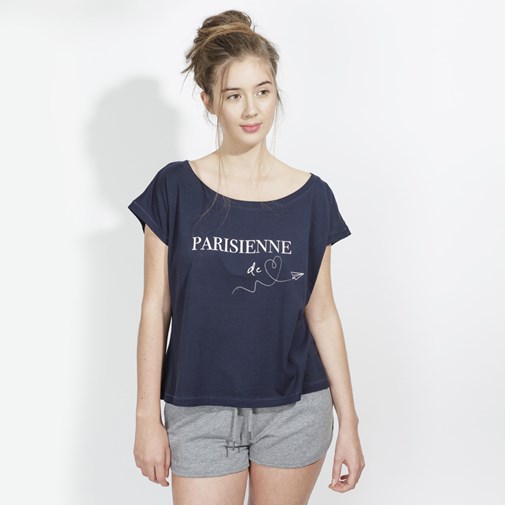 T-shirt loose marine - Parisienne de coeur