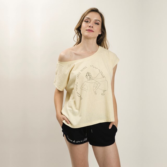 T-shirt loose jaune - Super Maman 2