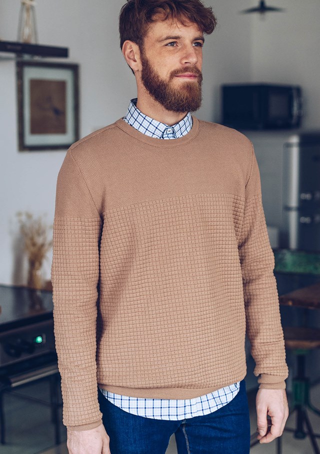 Pull FLANEUR - Made in France - Coton Bio GOTS - Camel 5