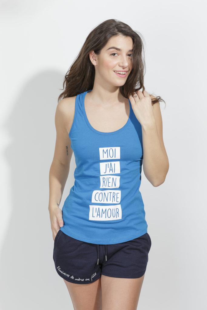 Débardeur bleu roi - Moi j'ai rien contre l'amour 2