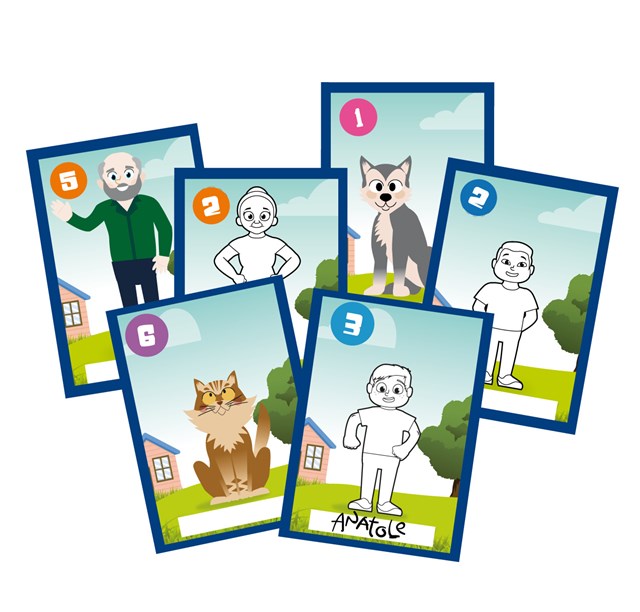 Assemble les familles grâce aux autocollants pour créer ton jeu unique