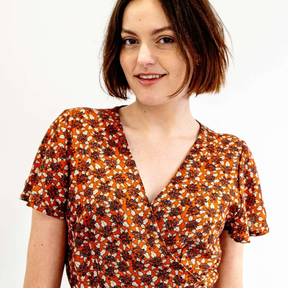 ROBE DE CÉRÉMONIE ZARGOT 100% VISCOSE IMPRIMÉ FLEURS BEIGE 2