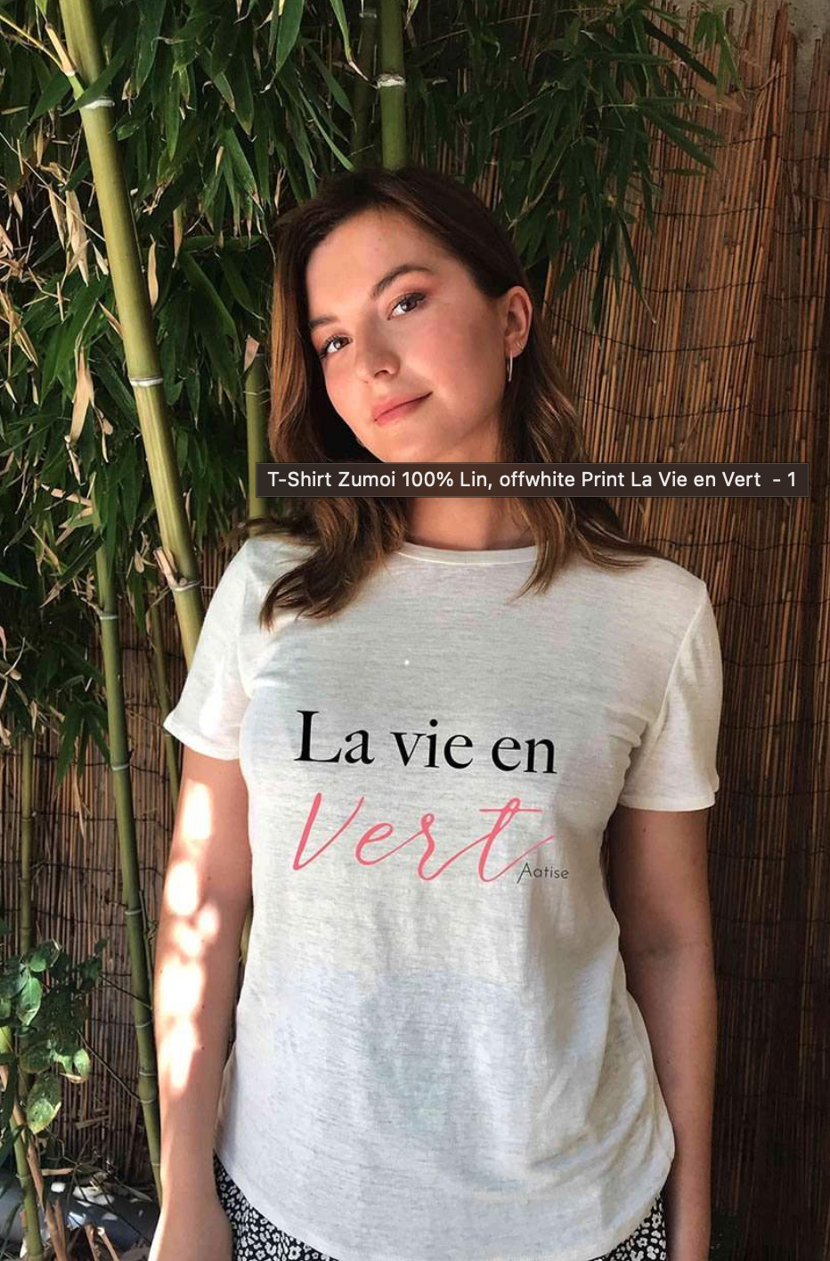 T-SHIRT ZUMOI 100% LIN ÉCOLOGIQUE UNI OFFWHITE FEMME 8