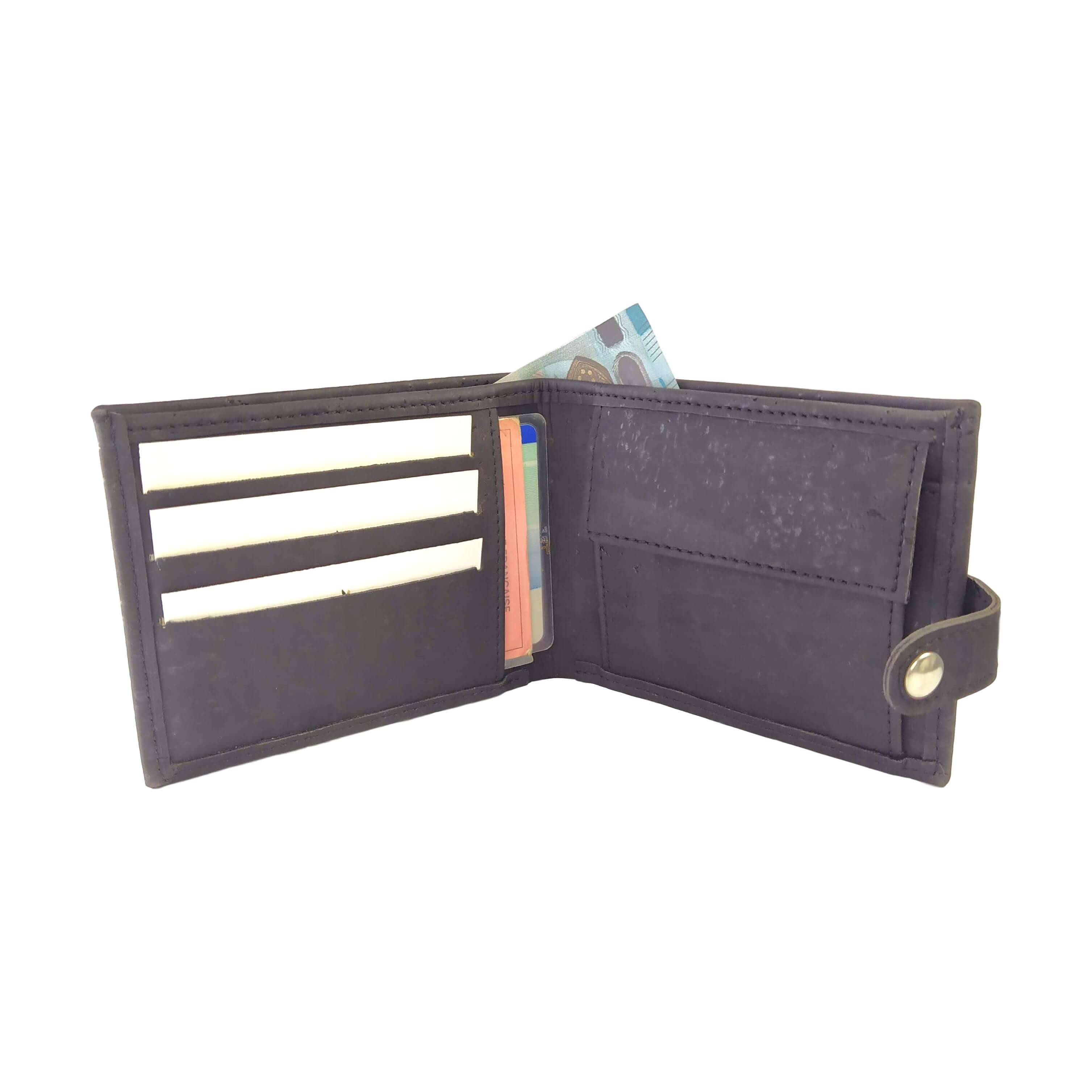 Portefeuille homme en liège noir Alex  8