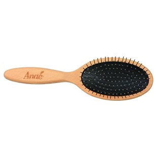 Brosse à cheveux plate en bois et à picots en acier - Cheveux longs et fins