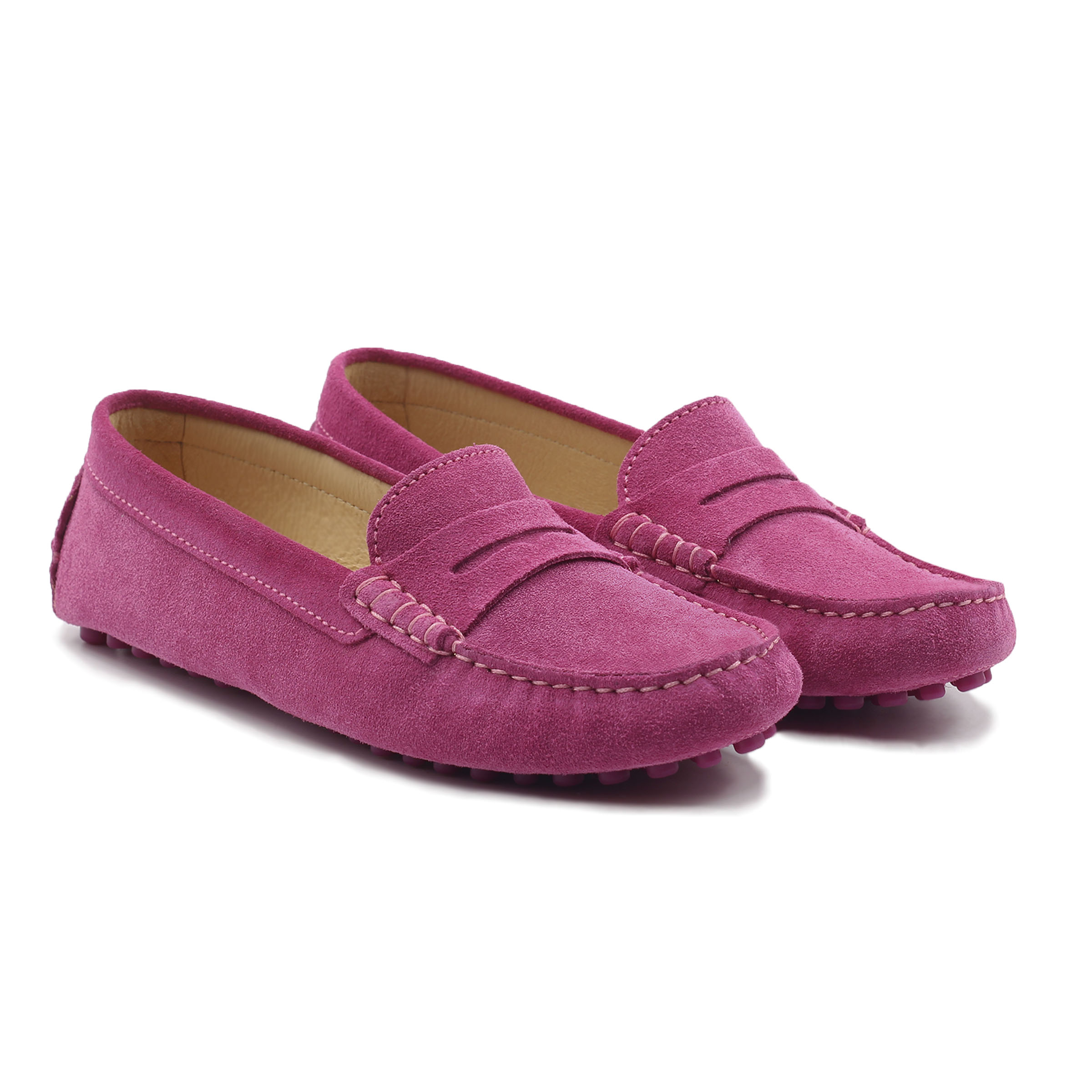 Mocassins Femme Cuir Daim rose fushia JULES JENN Dream Act