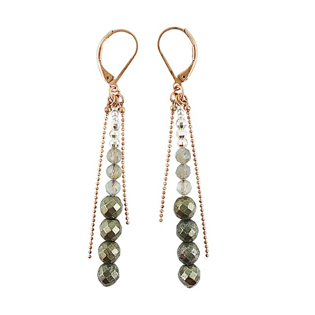 Pendantes pierres fines BOHEME Kaki 3