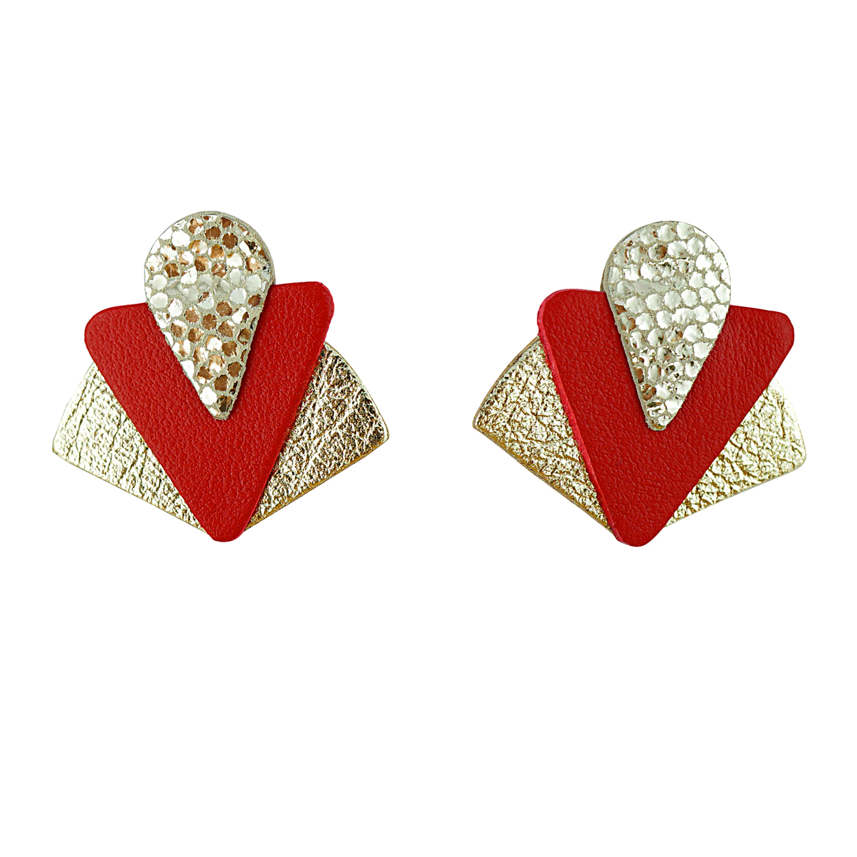 Puce d'oreilles ART DÉCO rouge 2