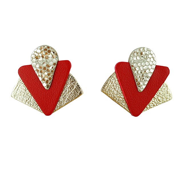 Puce d'oreilles ART DÉCO rouge 2