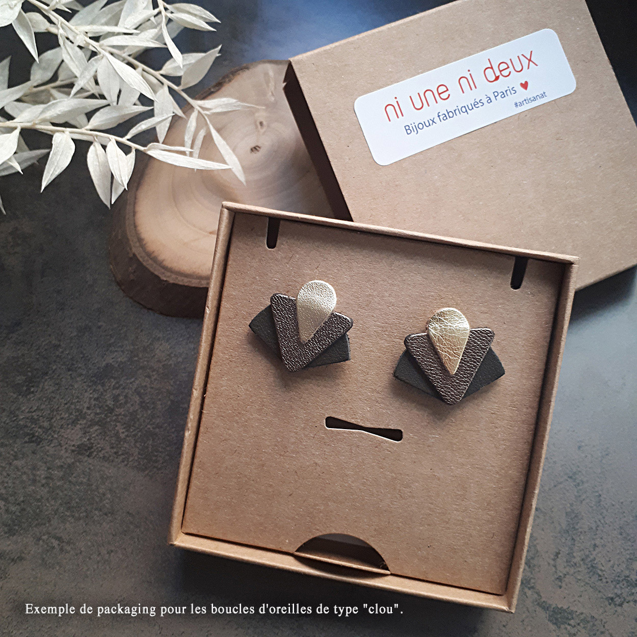 Puce d'oreilles ART DÉCO rouge 4