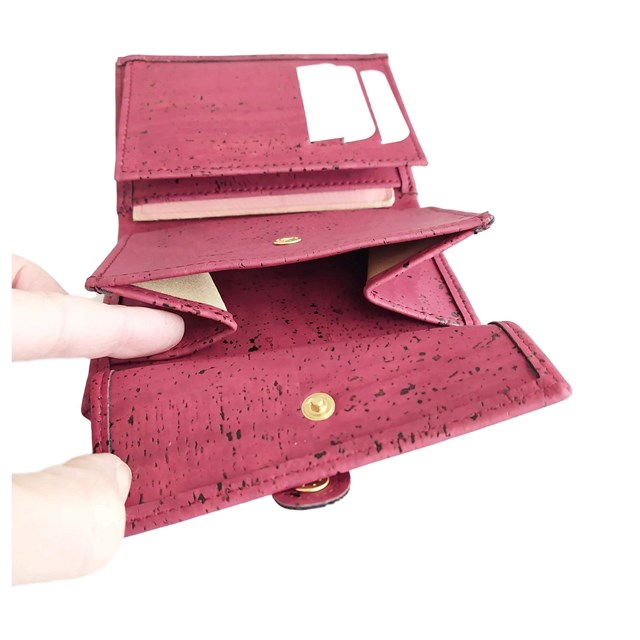 Porte-monnaie femme en liège noir Zoé 4