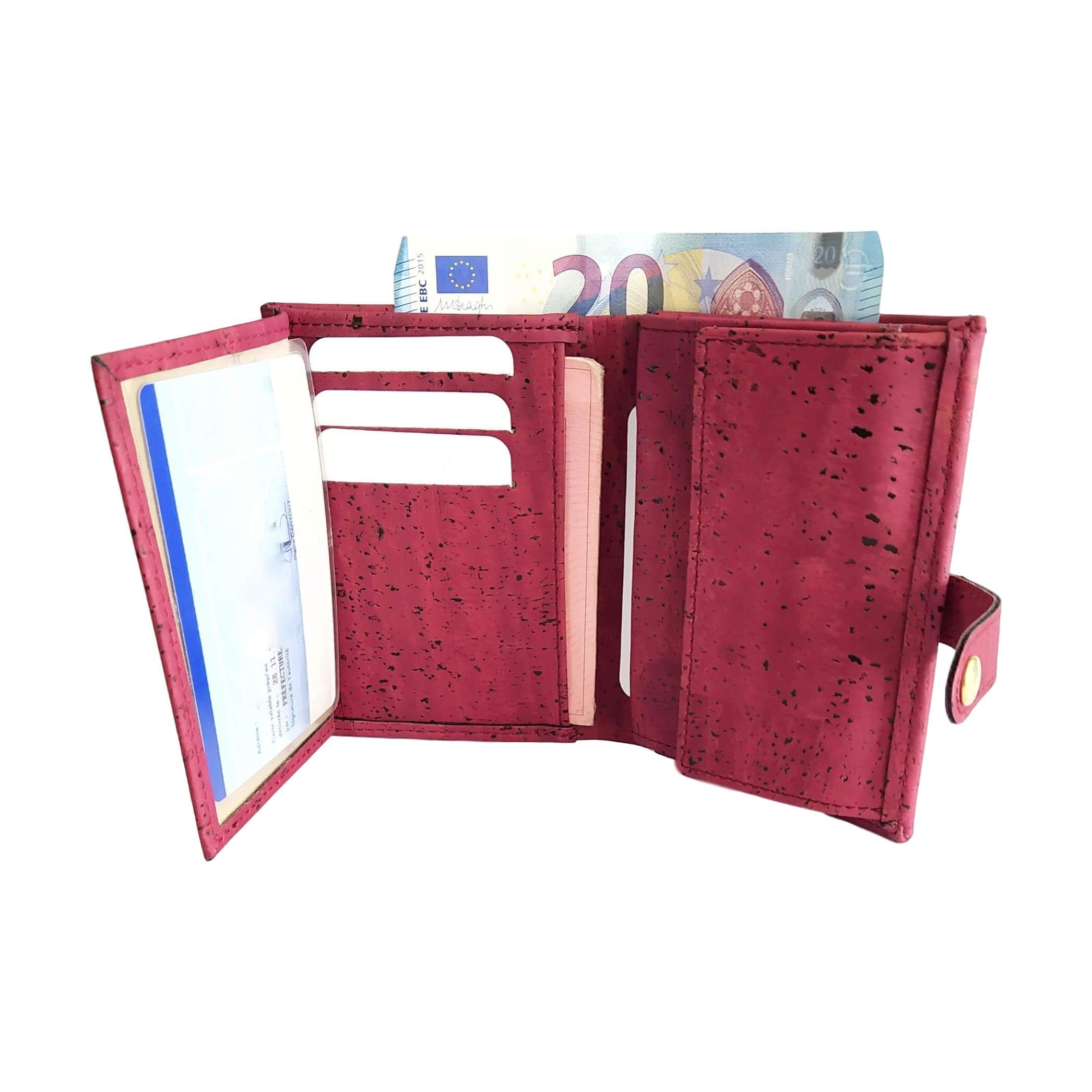 Porte-monnaie femme en liège Zoé bleu 6