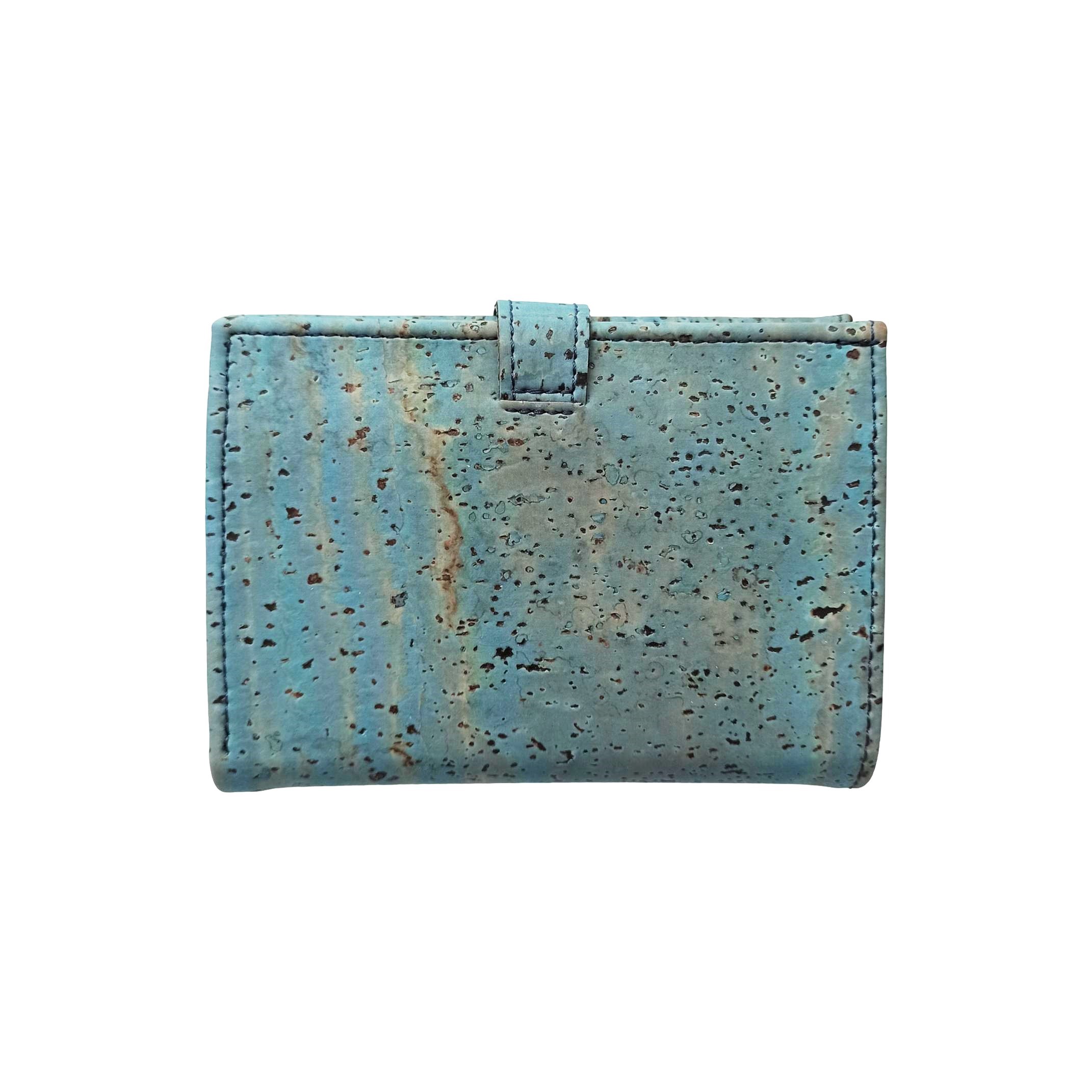 Porte-monnaie femme en liège Zoé bleu 18
