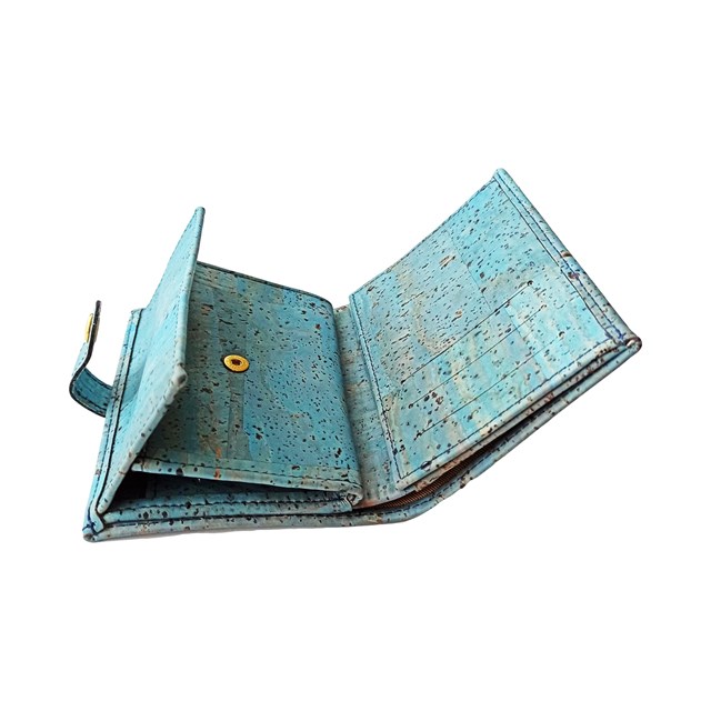 Porte-monnaie femme en liège Zoé bleu 20