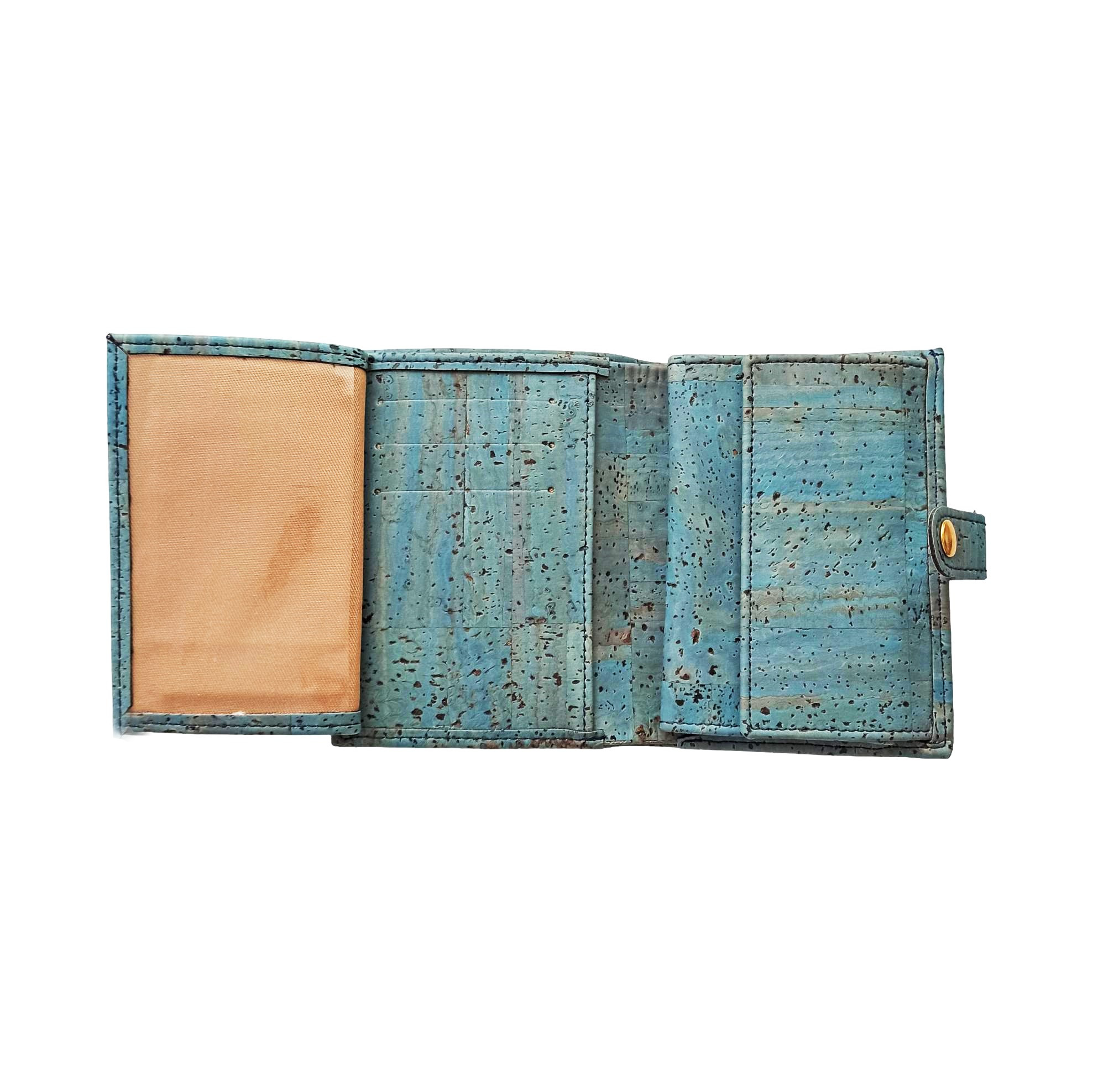 Porte-monnaie femme en liège Zoé bleu 17