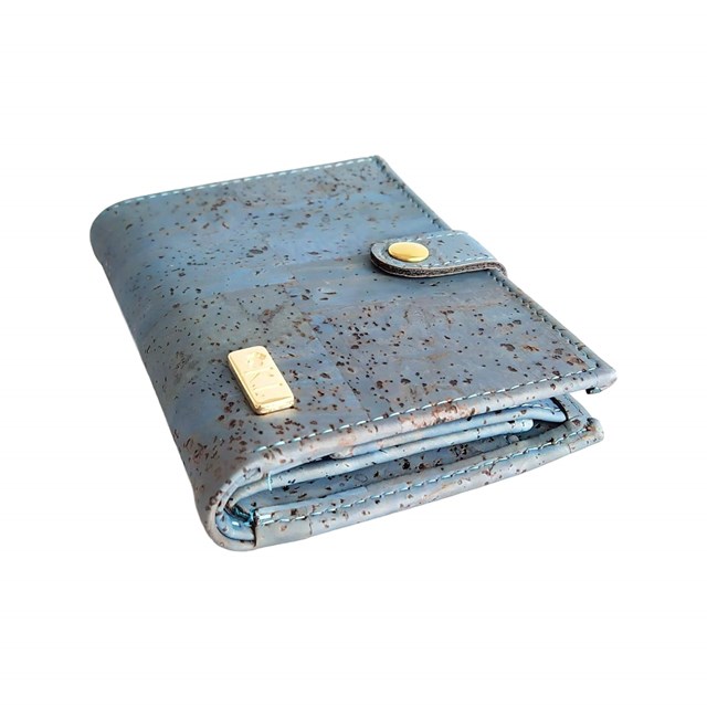 Porte-monnaie femme en liège Zoé bleu 8