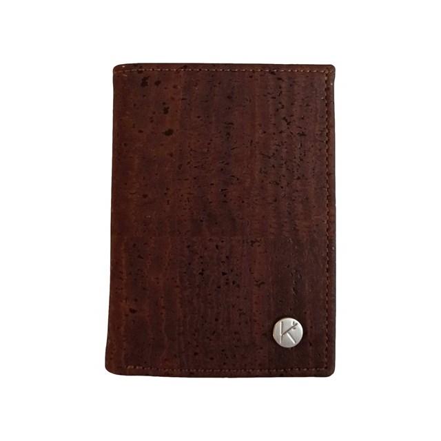 Portefeuille homme vegan en liège marron Sam, idée cadeau homme originale 11