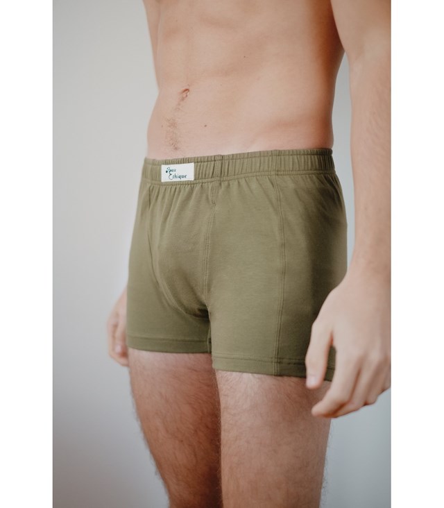 Boxer en coton bio - Olive 2