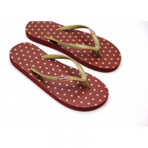 Tongs écologiques femme burgundy polkadot camel - Bahamas