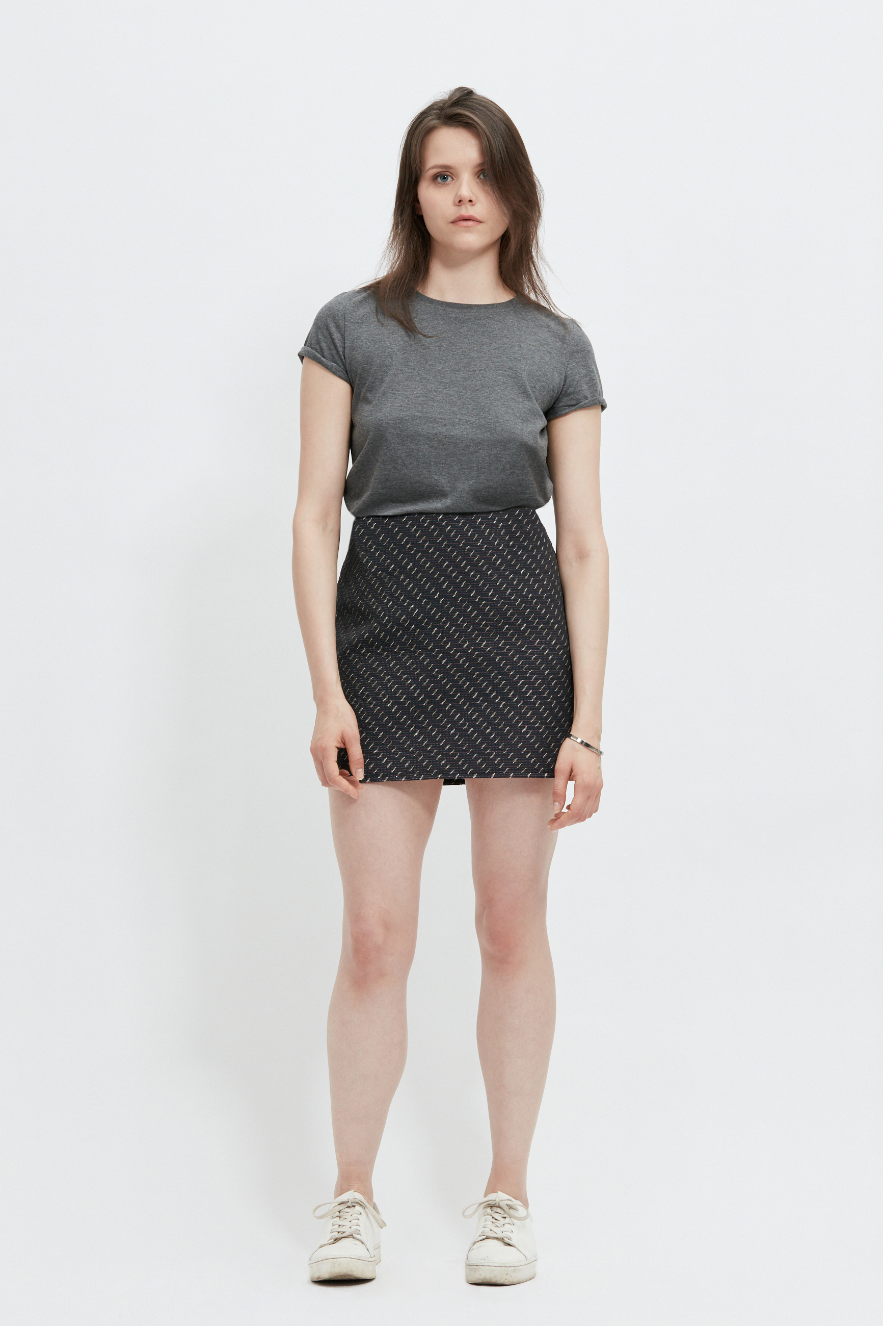 jupe-courte-ecclo-rayée-Made-in-France-et-coton-upcyclé-recyclé-dreamact-face-2