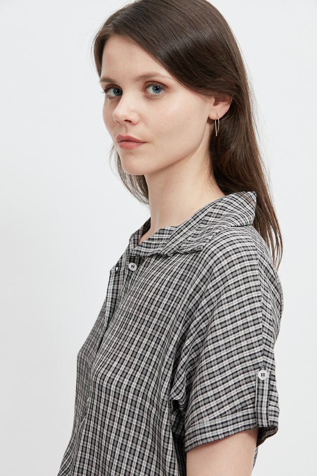 chemise-femme-ecclo-à-carreaux-Made-in-France-et-upcyclé-recyclé-dreamact-epaule-gauche
