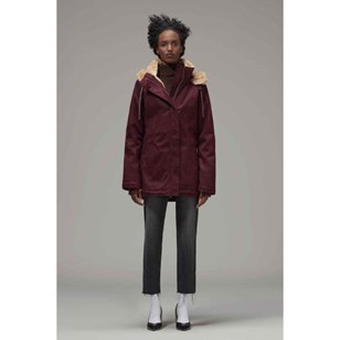 Désactivé_Manteau parka aubergine en chanvre et coton bio - Bordeaux