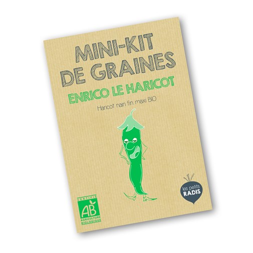 Mini-kit de semis - graines de haricots bio - Enrico le haricot nain