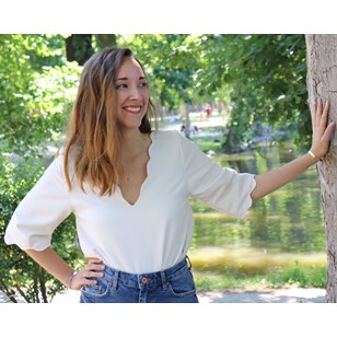 Blouse écrue à festons en coton bio 
