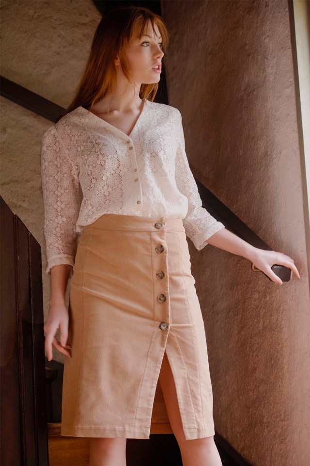 svetlana k paris jupe midi coton bio label gots made in France